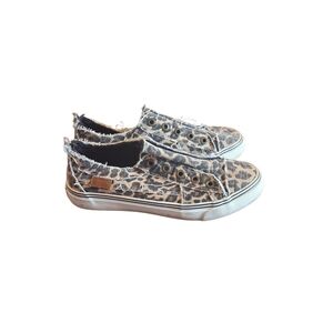 Blowfish Leopard-Print Slip-On Sneakers in Tan and Black